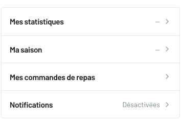Dans le profil My Riltennis, la ligne Notifications indique Désactivées